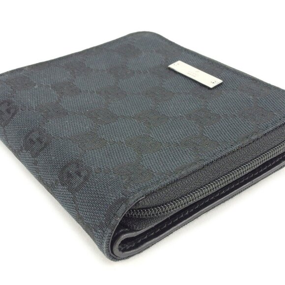 GUCCI Two-fold wallet GG canvas canvas x leather Authentic used - Picture 2 of 8